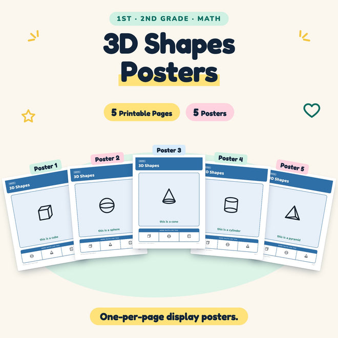 5 3D Shapes Posters — cover