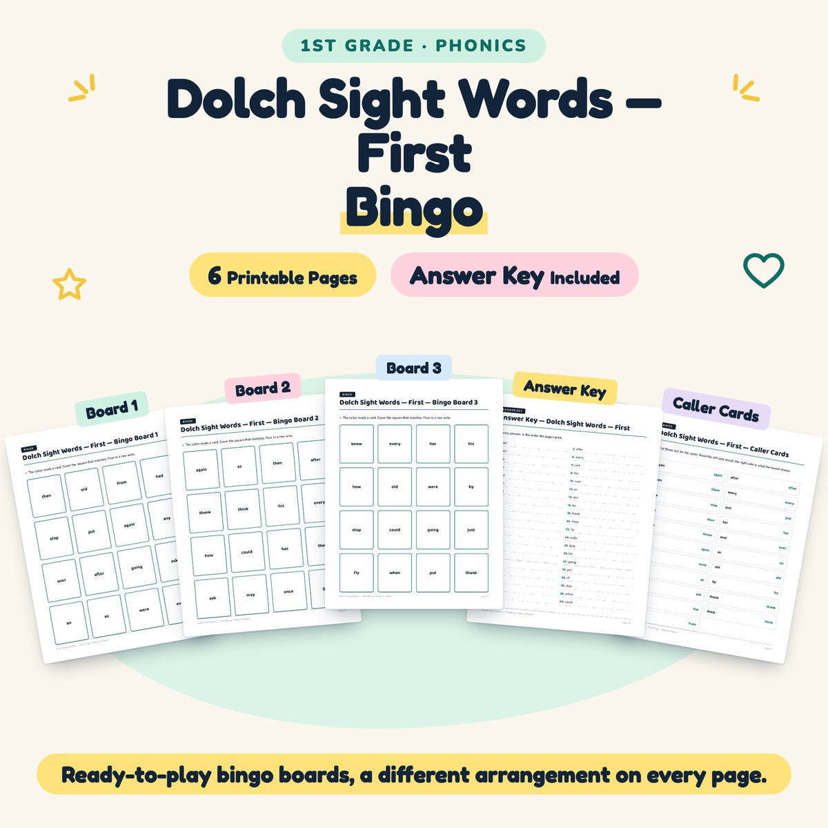 6 Dolch Sight Words — cover