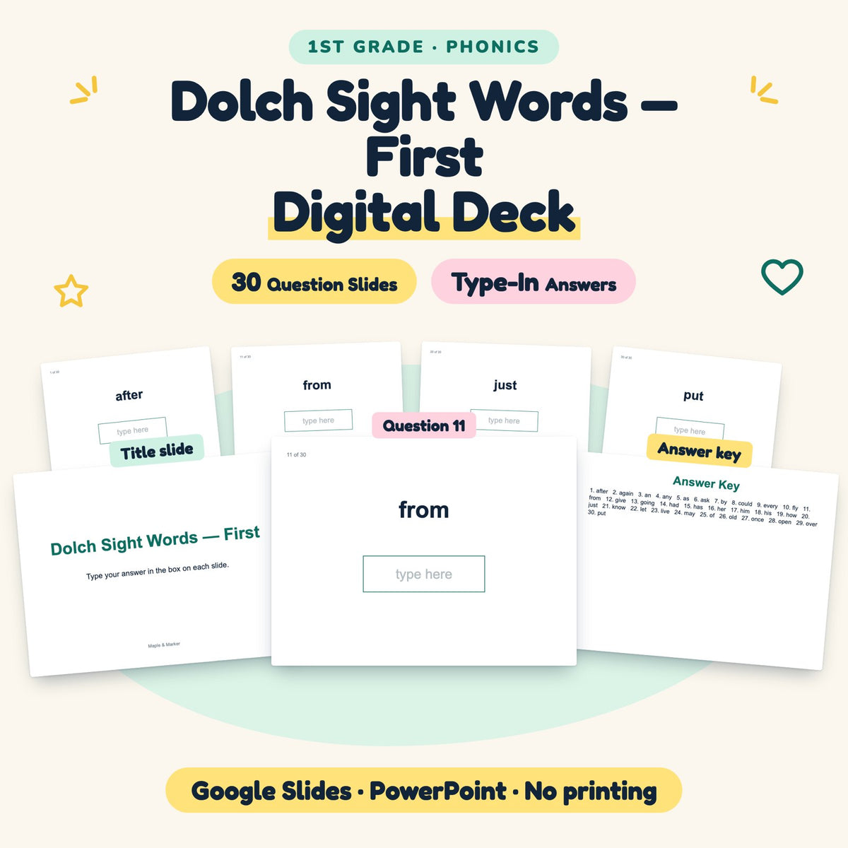 30 Question Dolch Sight Words — cover