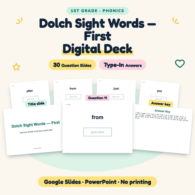 30 Question Dolch Sight Words — cover