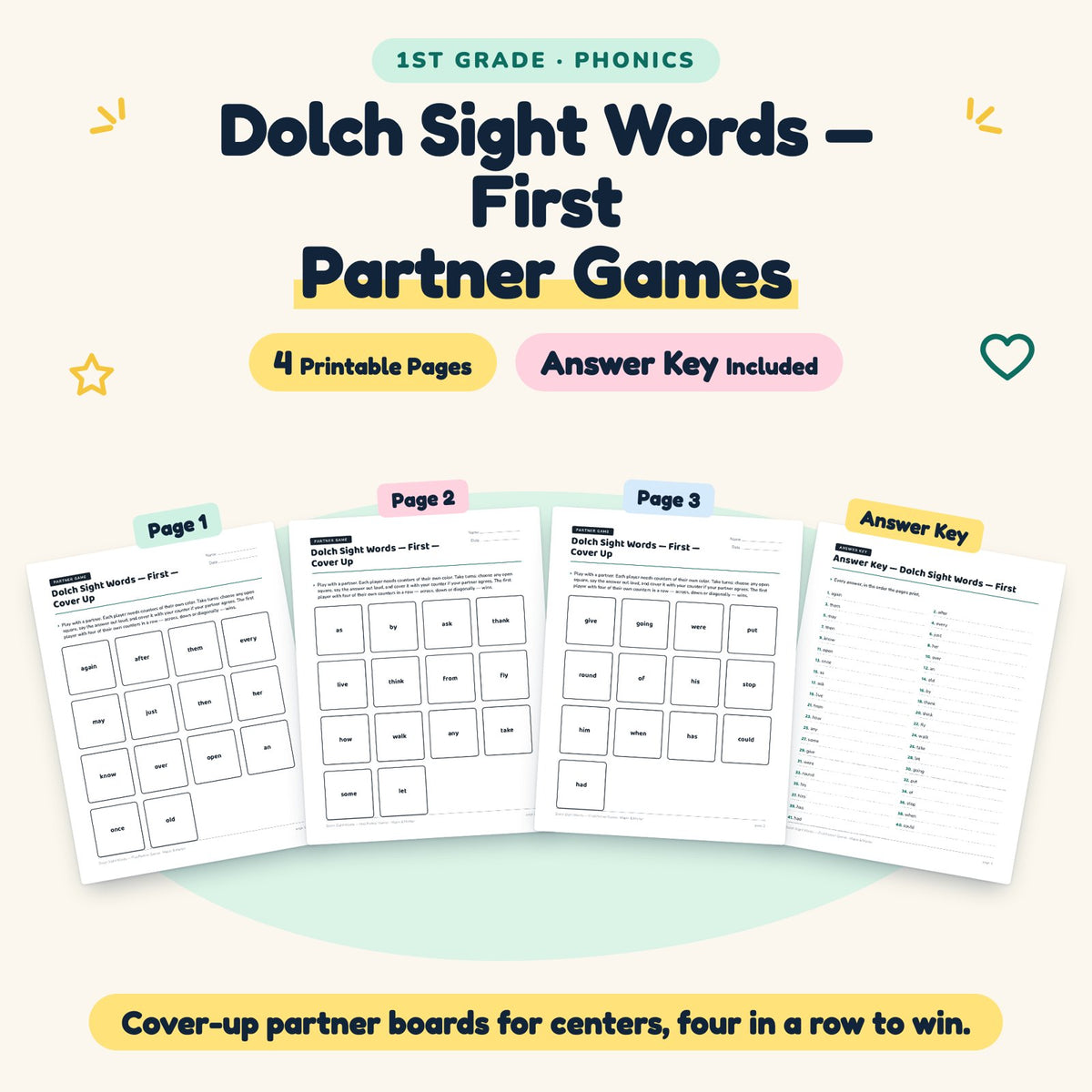 4 Dolch Sight Words — cover