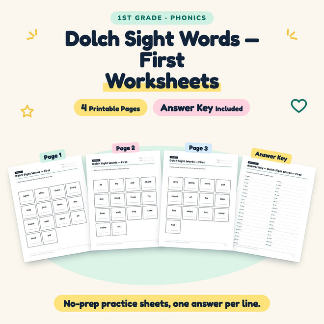 4 Dolch Sight Words — cover