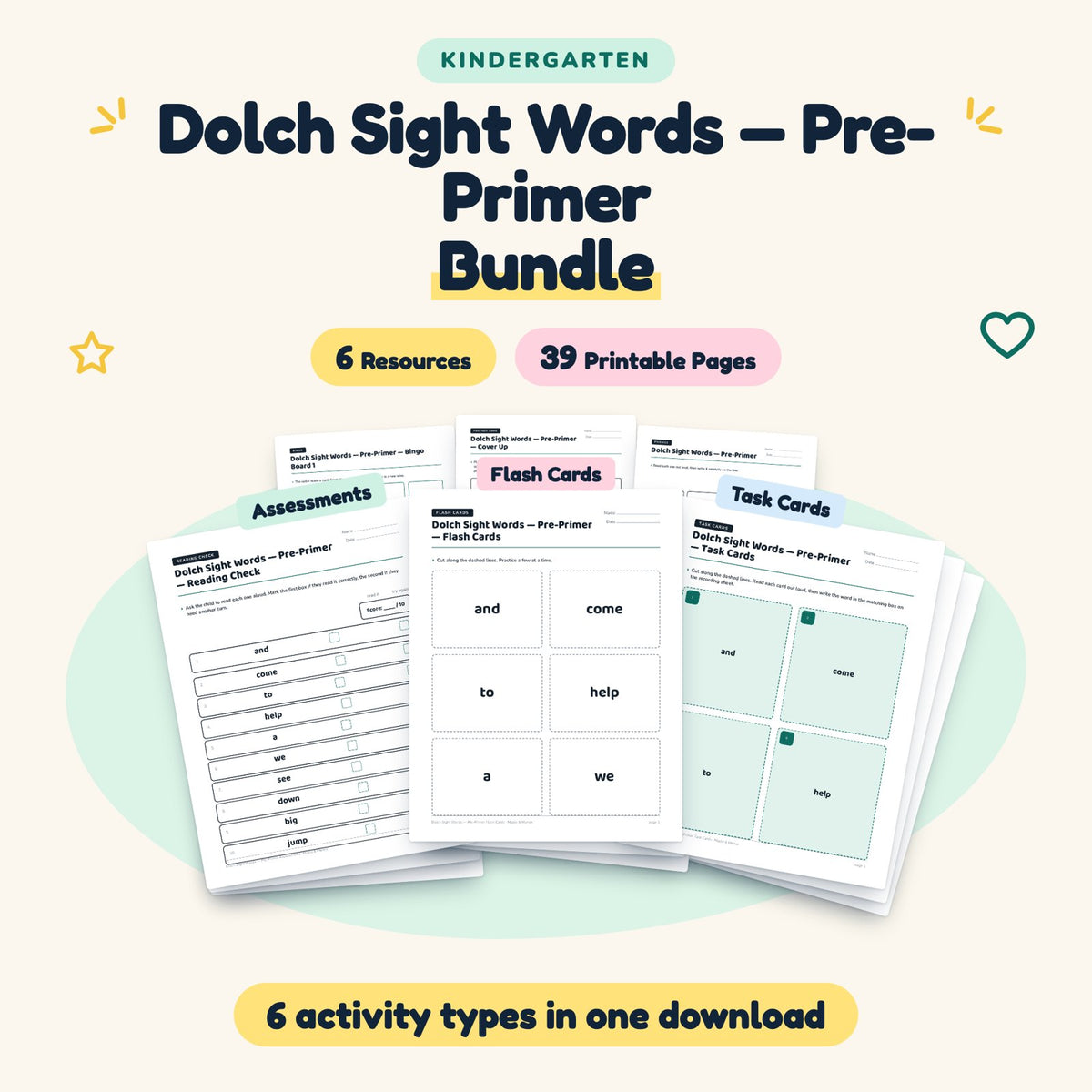39 Page Dolch Sight Words — cover