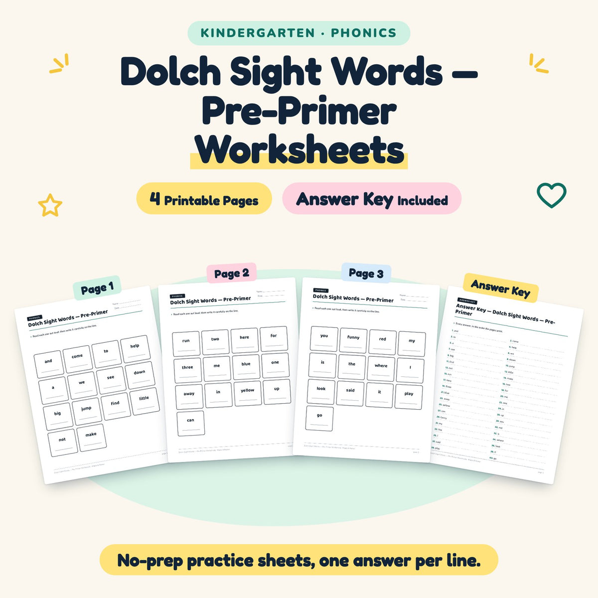 4 Dolch Sight Words — cover