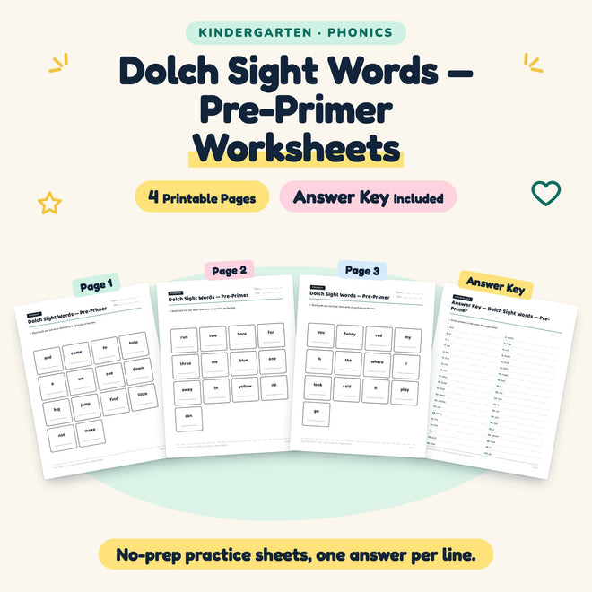 4 Dolch Sight Words — cover