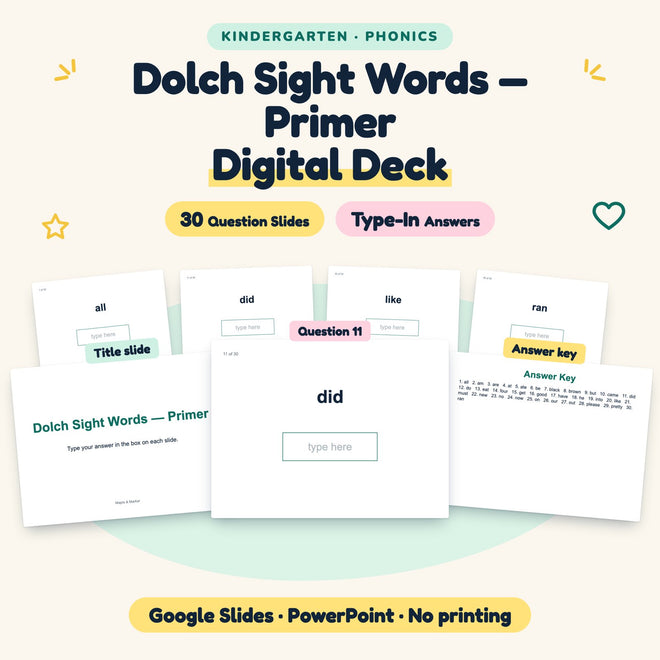 30 Question Dolch Sight Words — cover