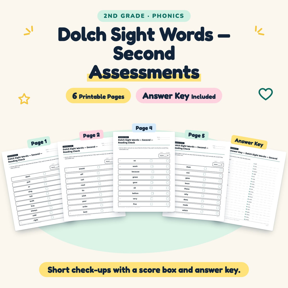 6 Dolch Sight Words — cover