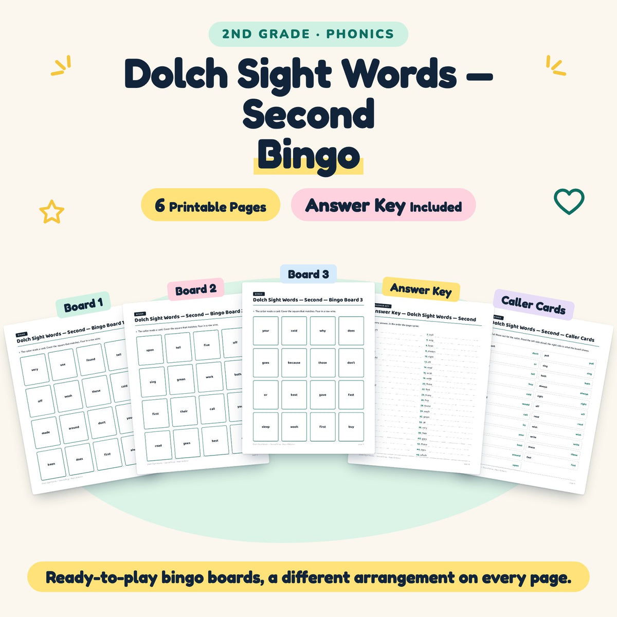 6 Dolch Sight Words — cover