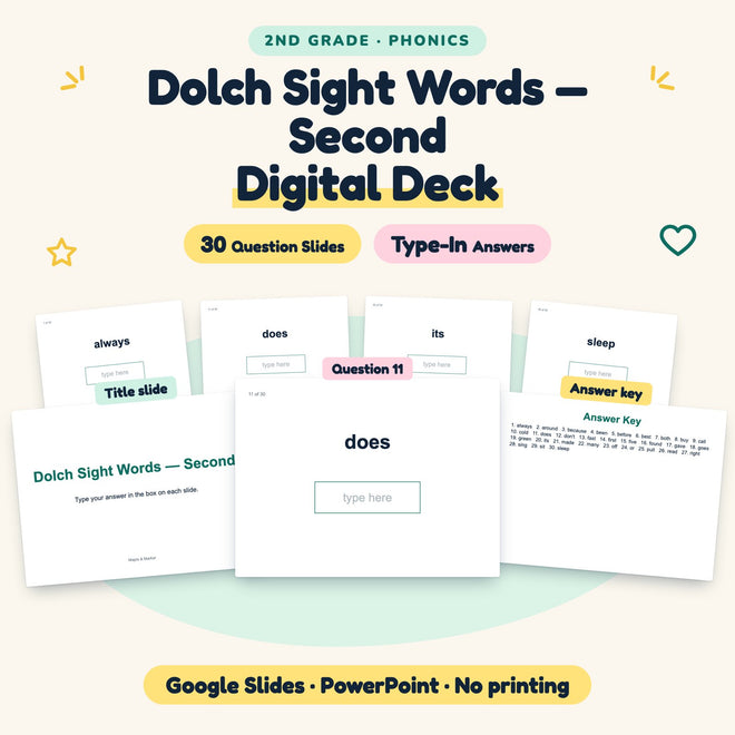 30 Question Dolch Sight Words — cover