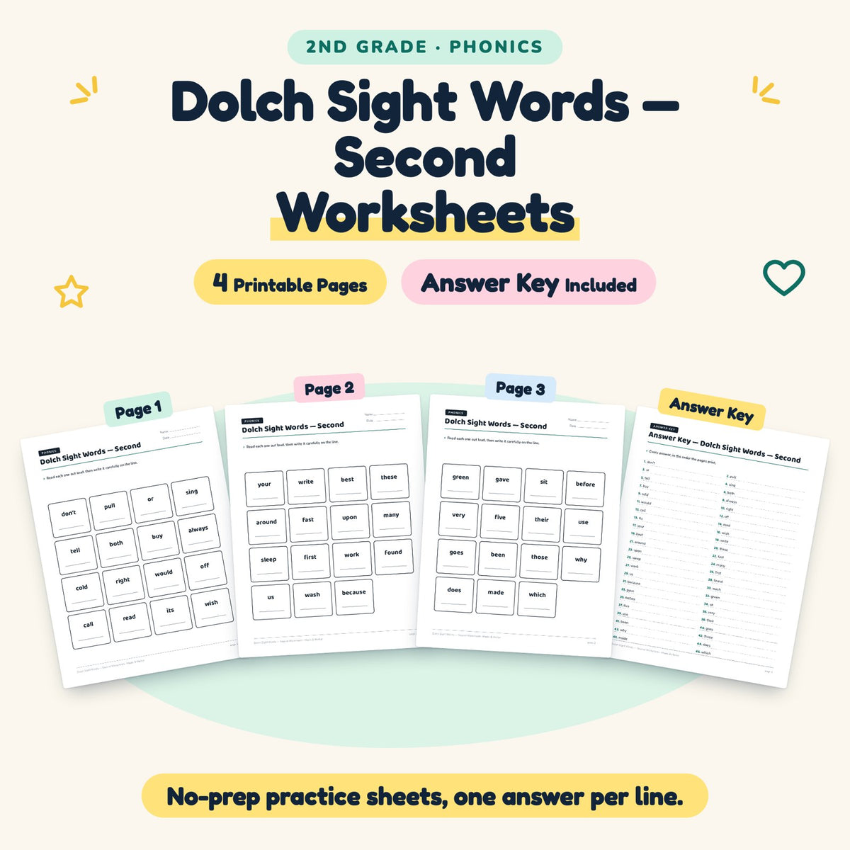 4 Dolch Sight Words — cover