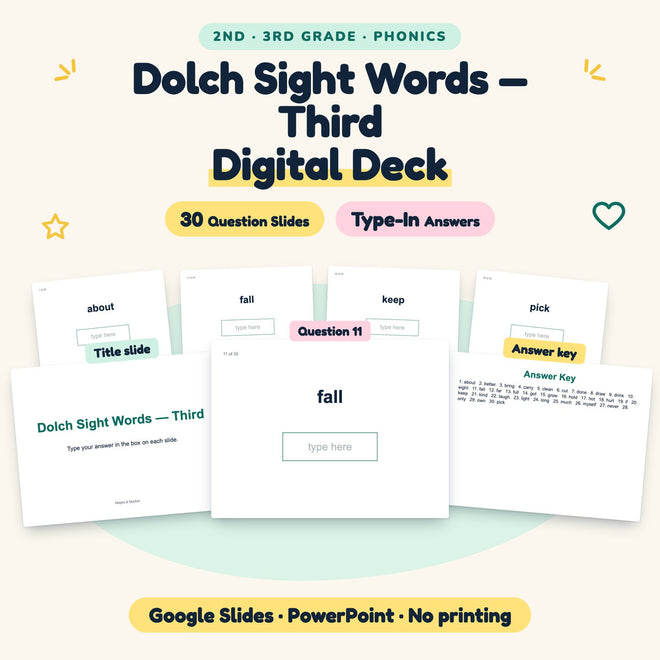 30 Question Dolch Sight Words — cover