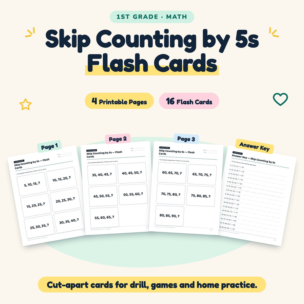 16 Skip Counting by 5s Flash Cards — cover