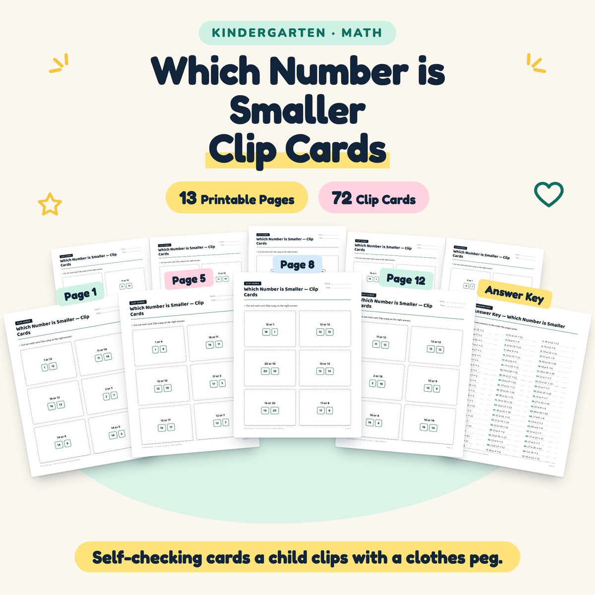 72 Which Number is Smaller Clip Cards — cover