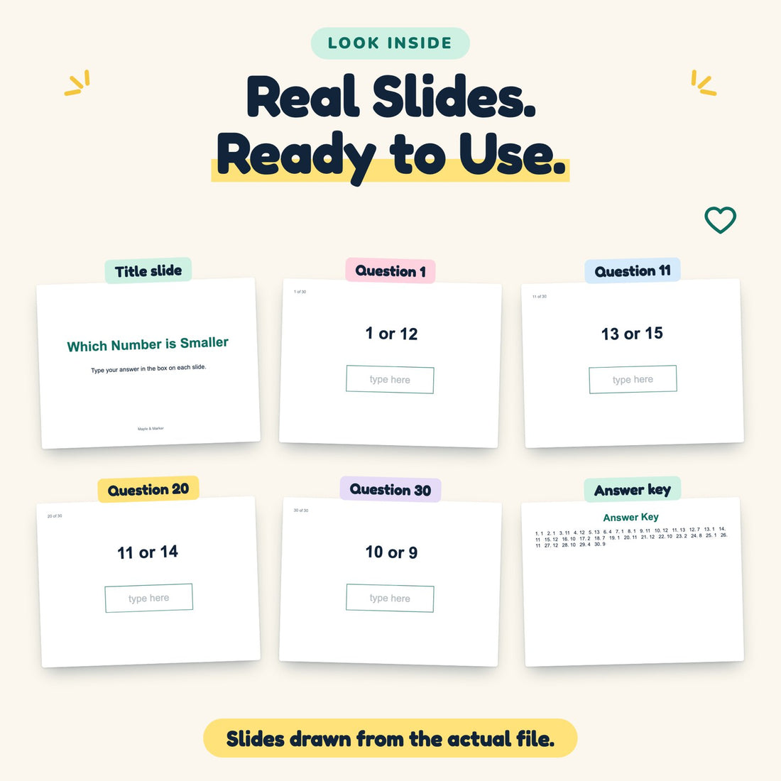 Which Number is Smaller digital deck: look inside