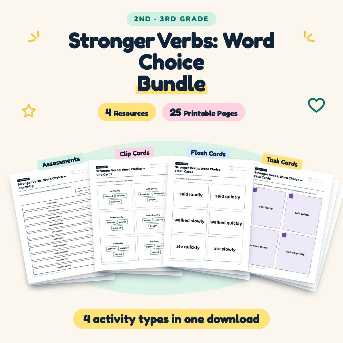 25 Page Stronger Verbs: Word Choice Bundle — cover