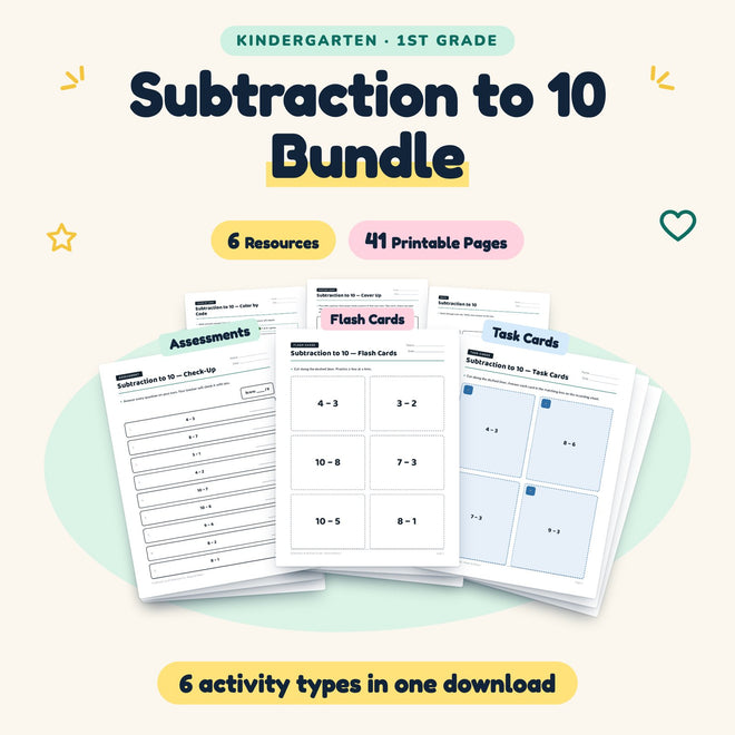 41 Page Subtraction to 10 Bundle — cover