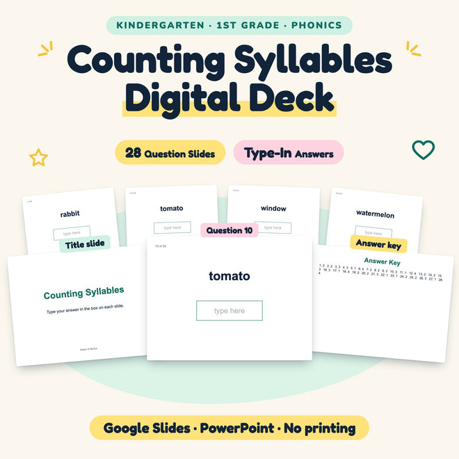 28 Question Counting Syllables Digital Deck — cover