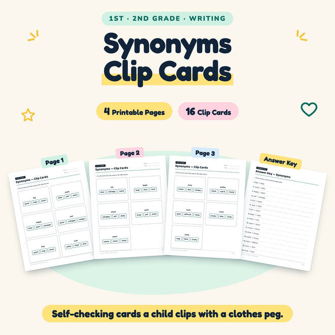 16 Synonyms Clip Cards — cover