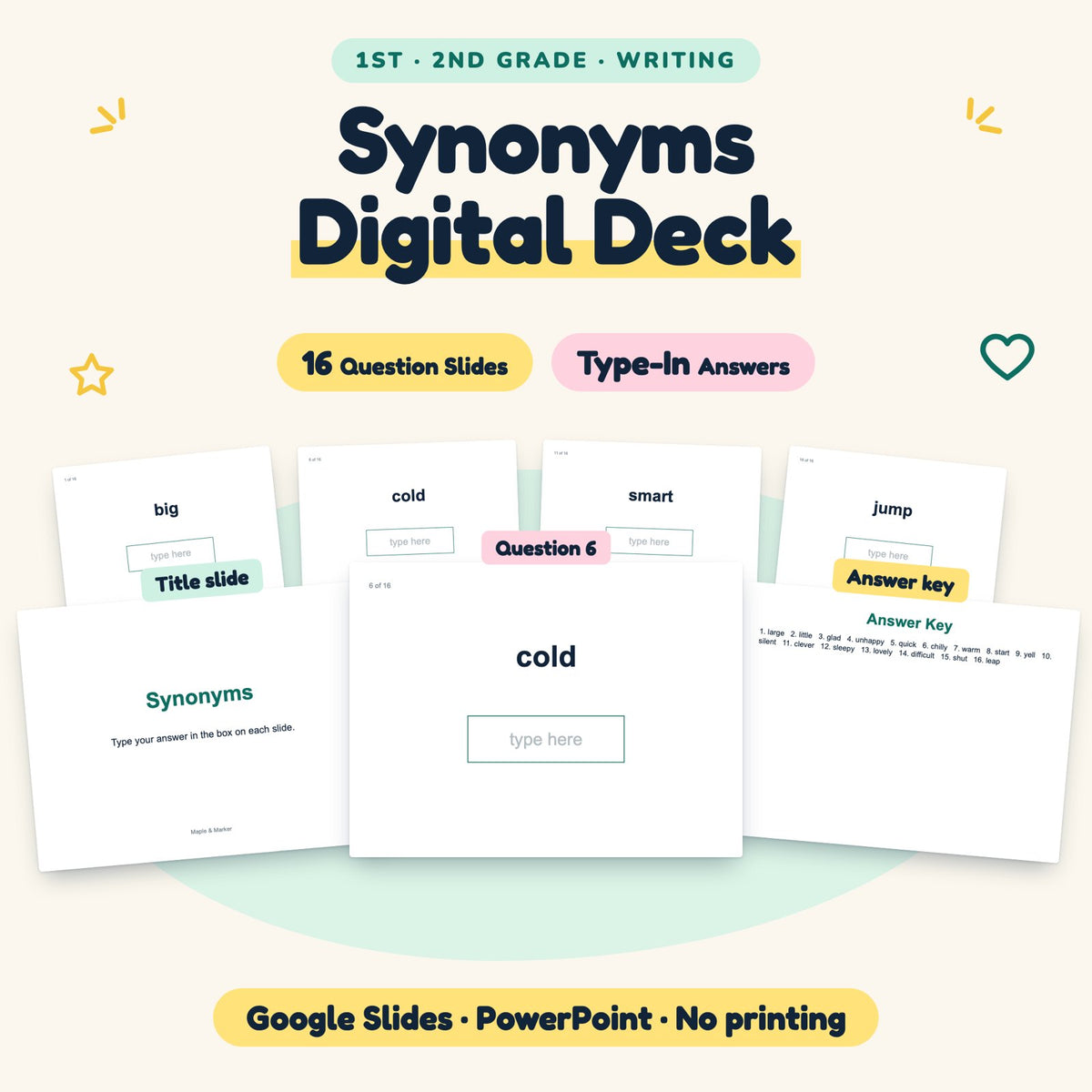 16 Question Synonyms Digital Deck — cover
