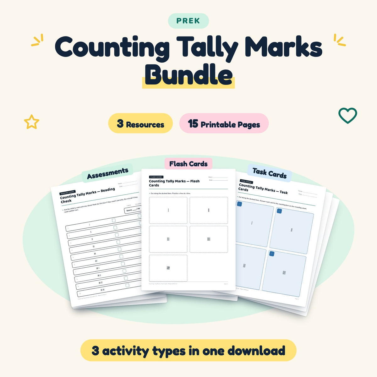 15 Page Counting Tally Marks Bundle — cover