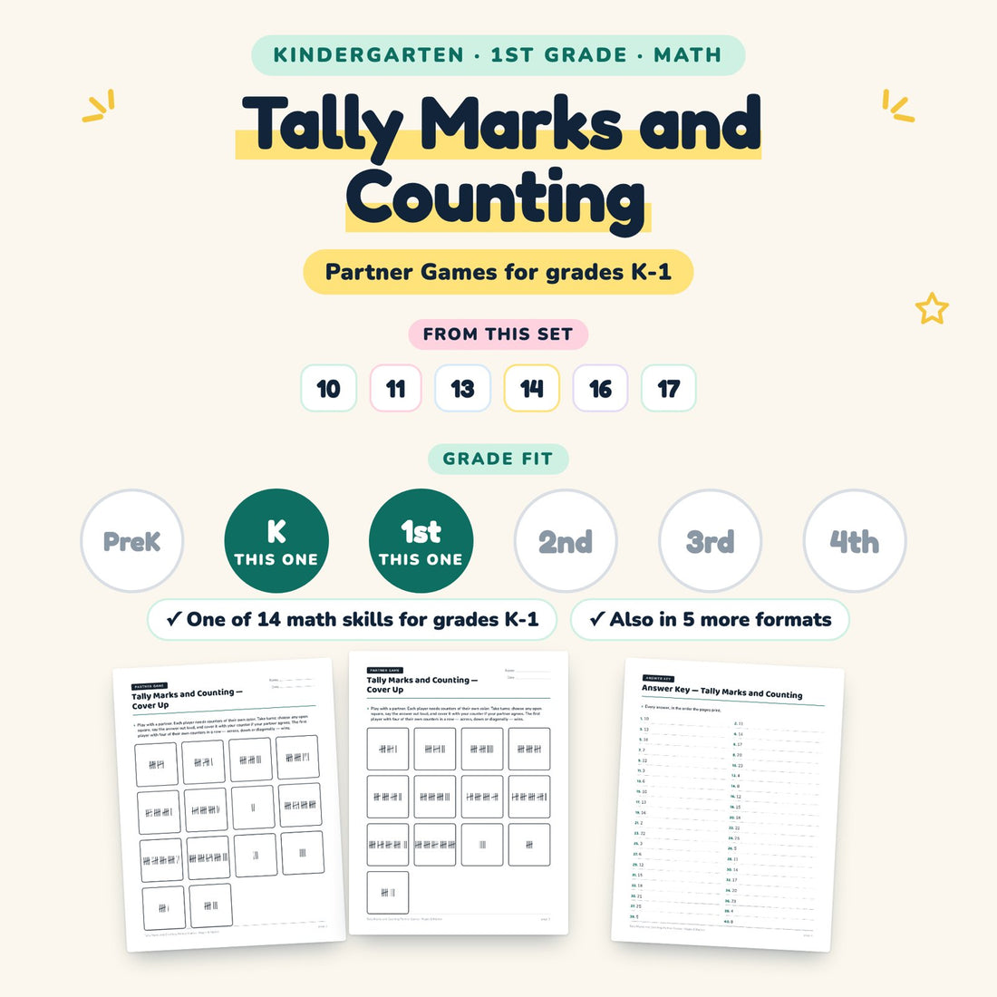 Tally Marks and Counting: skill and grade fit
