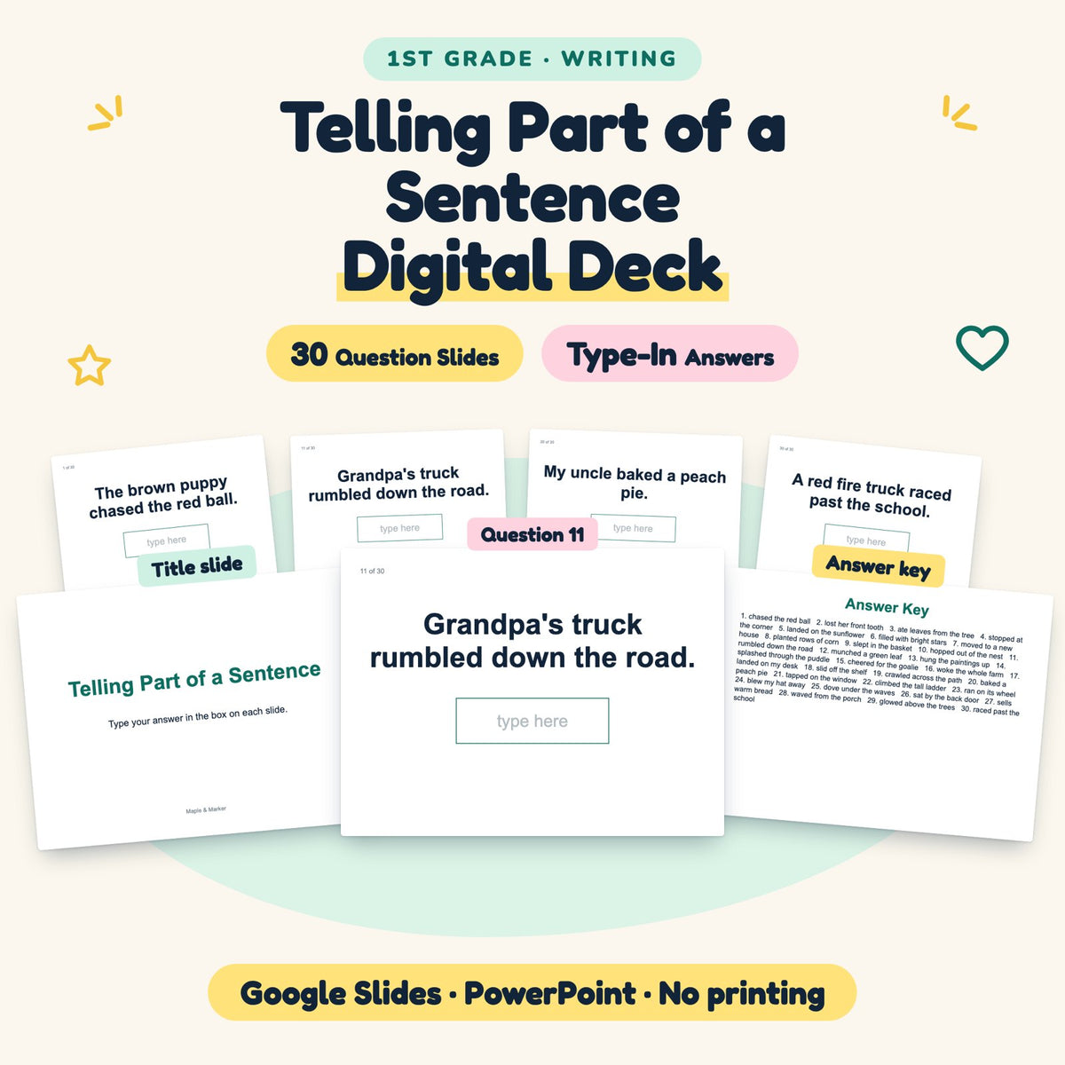 30 Question Telling Part of a Sentence Digital Deck — cover