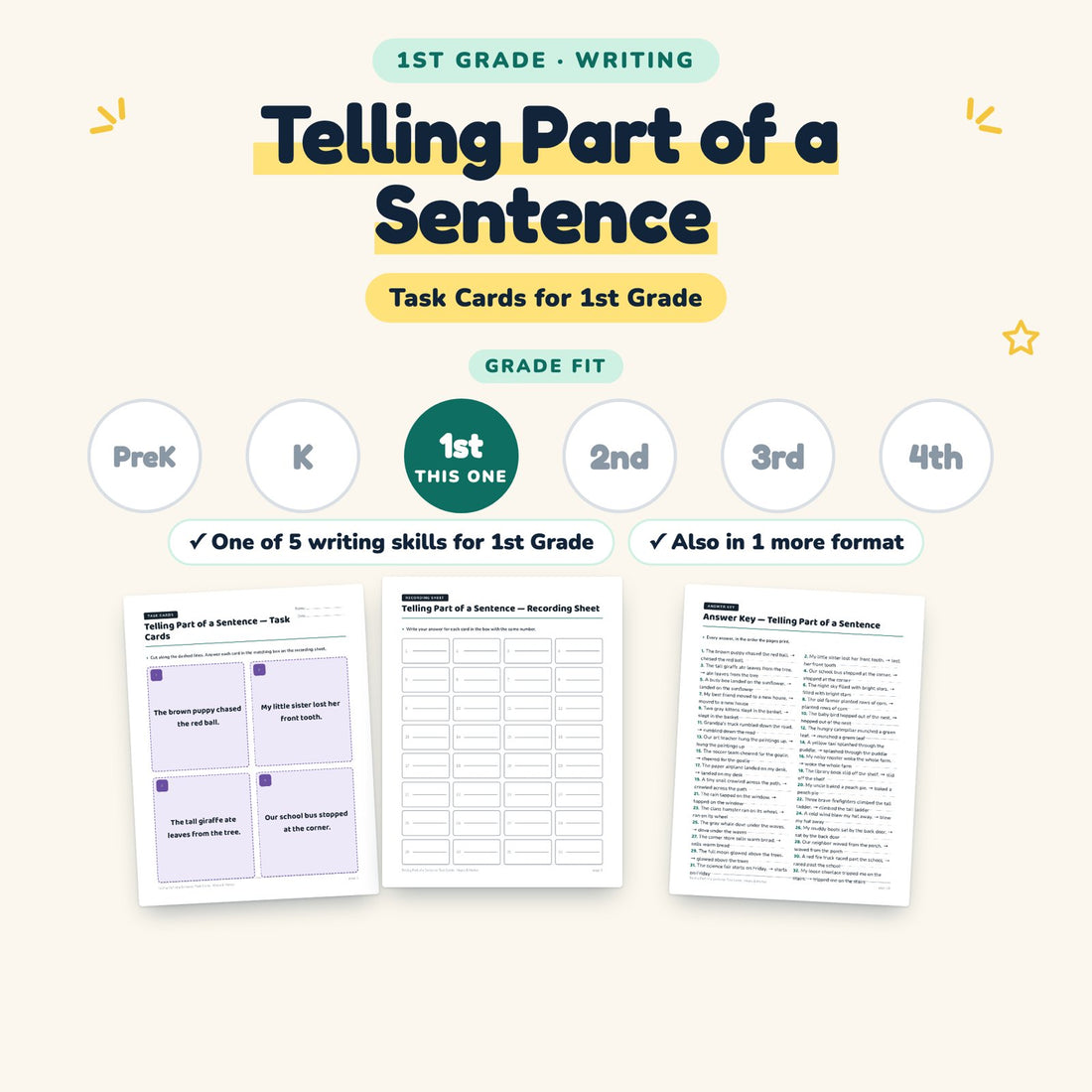Telling Part of a Sentence: skill and grade fit