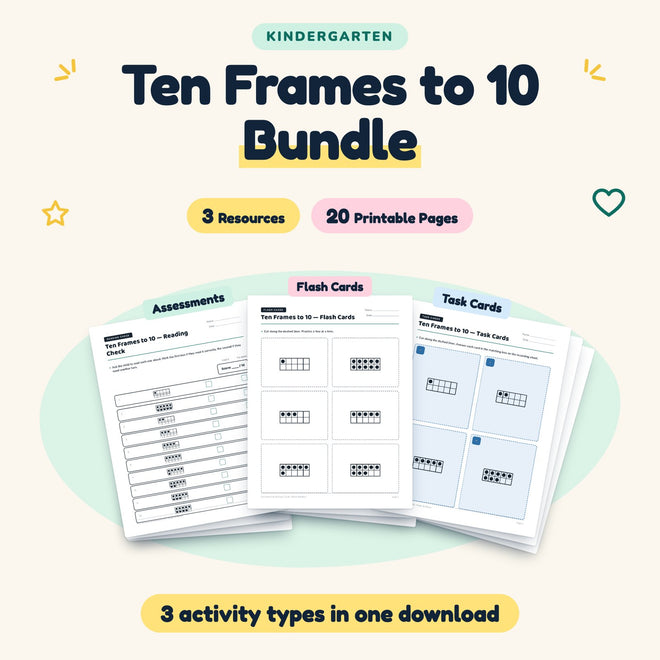 20 Page Ten Frames to 10 Bundle — cover