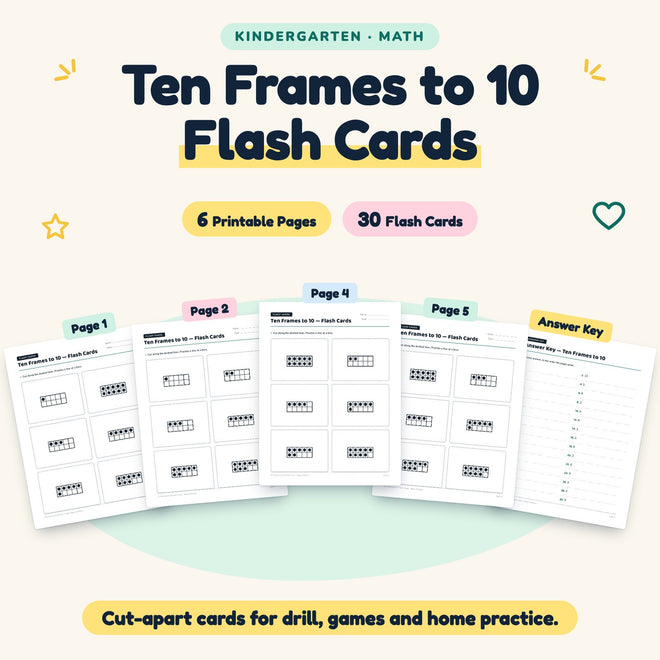 30 Ten Frames to 10 Flash Cards — cover