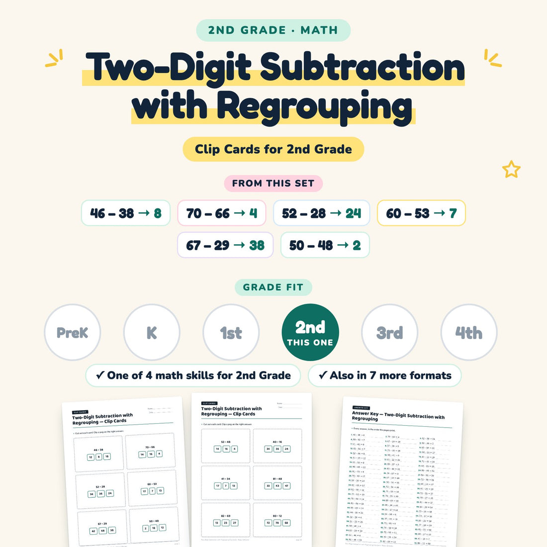 Two-Digit Subtraction with Regrouping: skill and grade fit