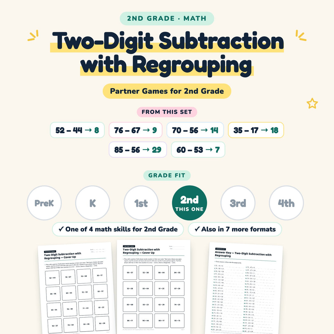 Two-Digit Subtraction with Regrouping: skill and grade fit