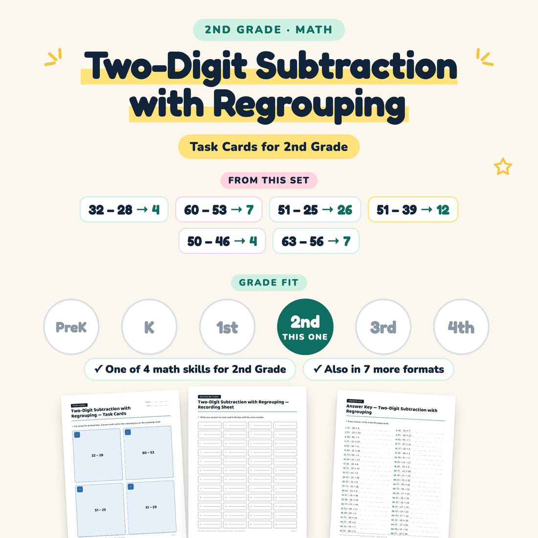 Two-Digit Subtraction with Regrouping: skill and grade fit