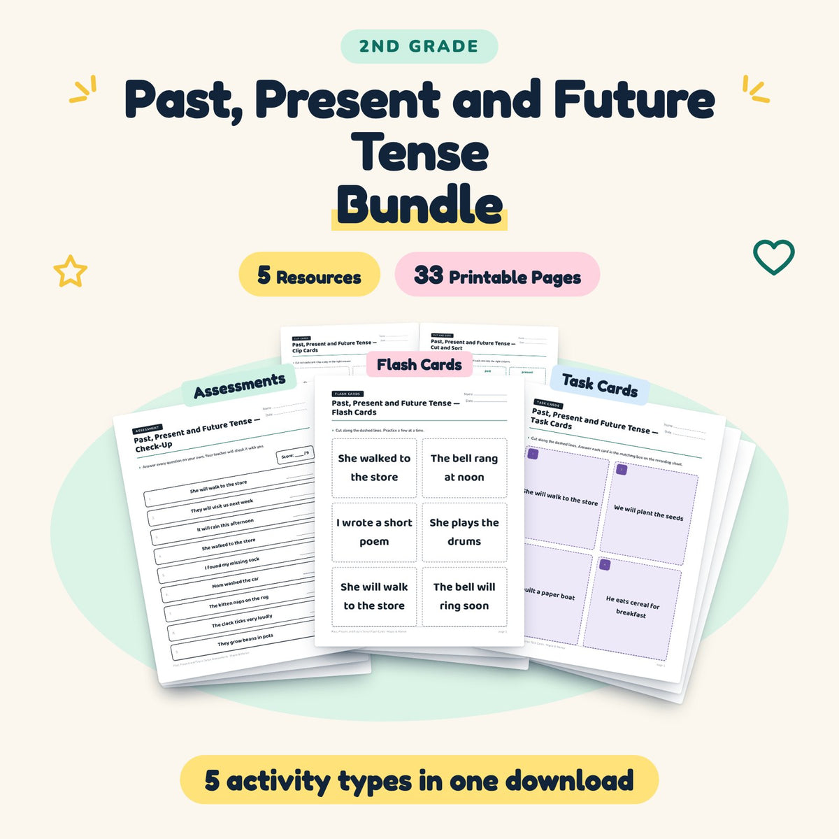 33 Page Past, Present and Future Tense Bundle — cover