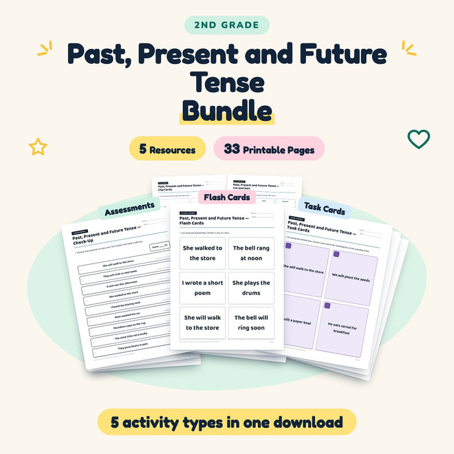 33 Page Past, Present and Future Tense Bundle — cover