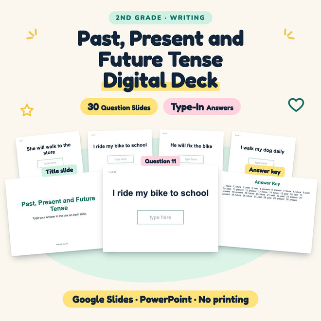 Past, Present and Future Tense Digital Activity | 2nd Grade — cover