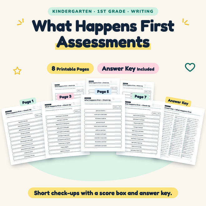 What Happens First Assessments | K–1st Grade (4 Pages) — cover