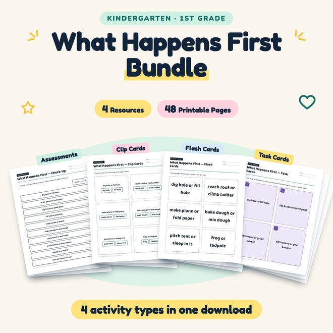 What Happens First Bundle | K–1st Grade (4 Resources) — cover