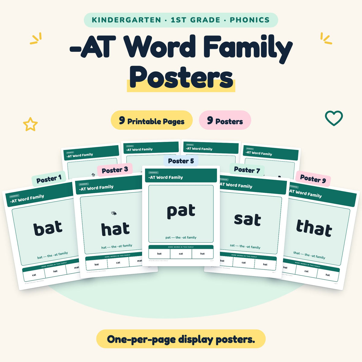 9 -AT Word Family Posters — cover