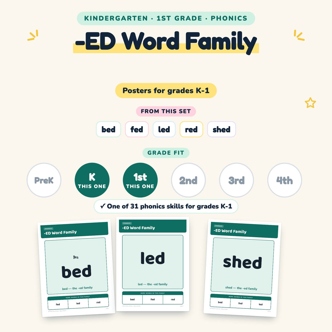 -ED Word Family: skill and grade fit