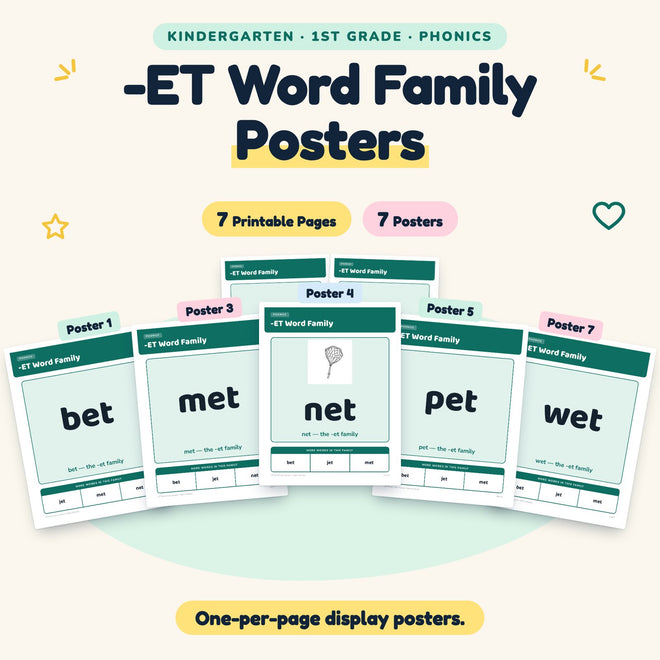 7 -ET Word Family Posters — cover