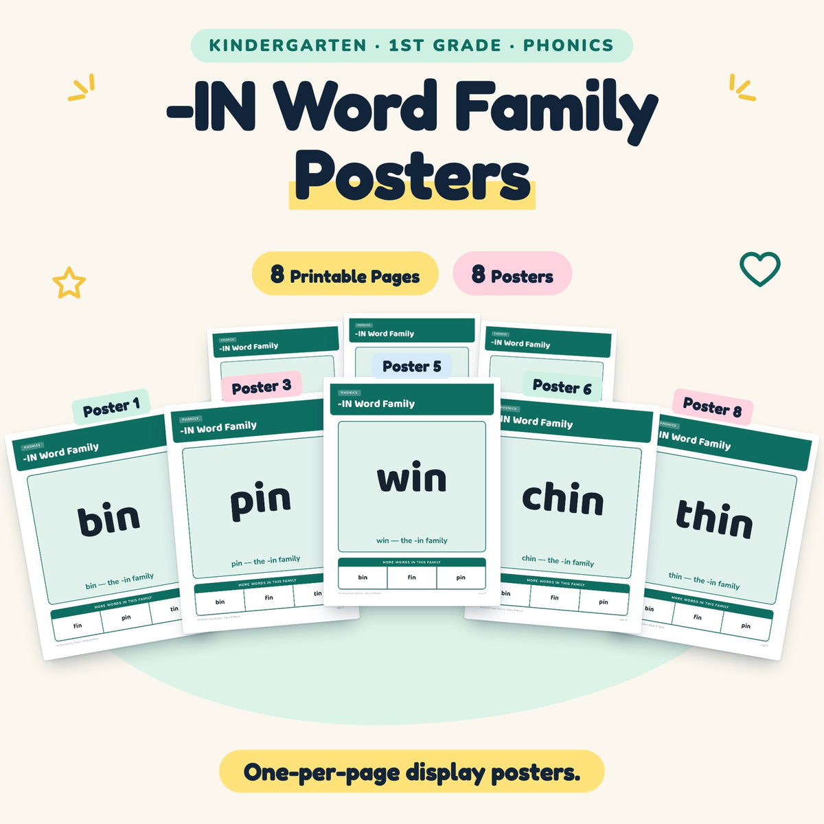 8 -IN Word Family Posters — cover