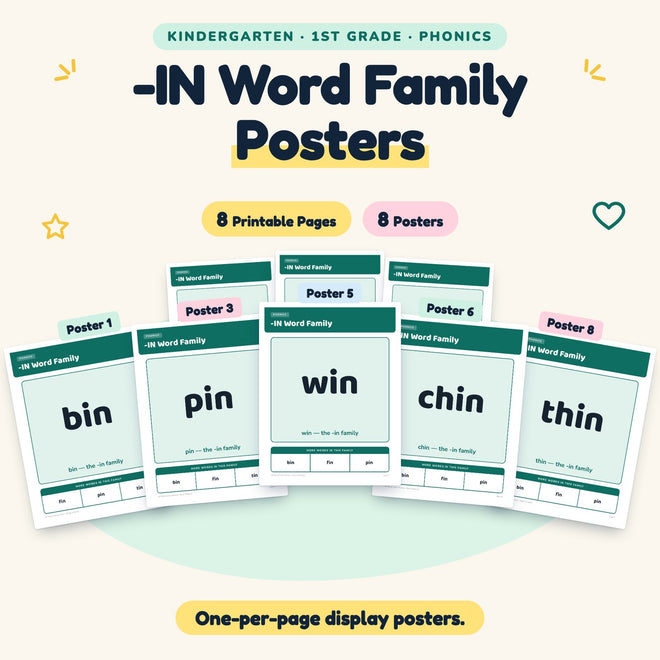 8 -IN Word Family Posters — cover