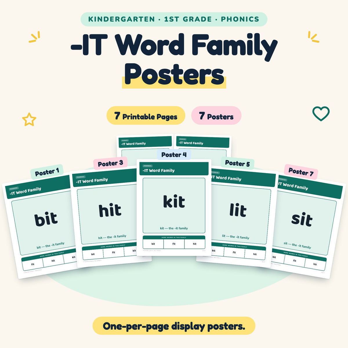 7 -IT Word Family Posters — cover
