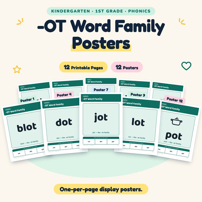 -OT Word Family Posters | K–1st Grade Phonics (9 Posters) — cover