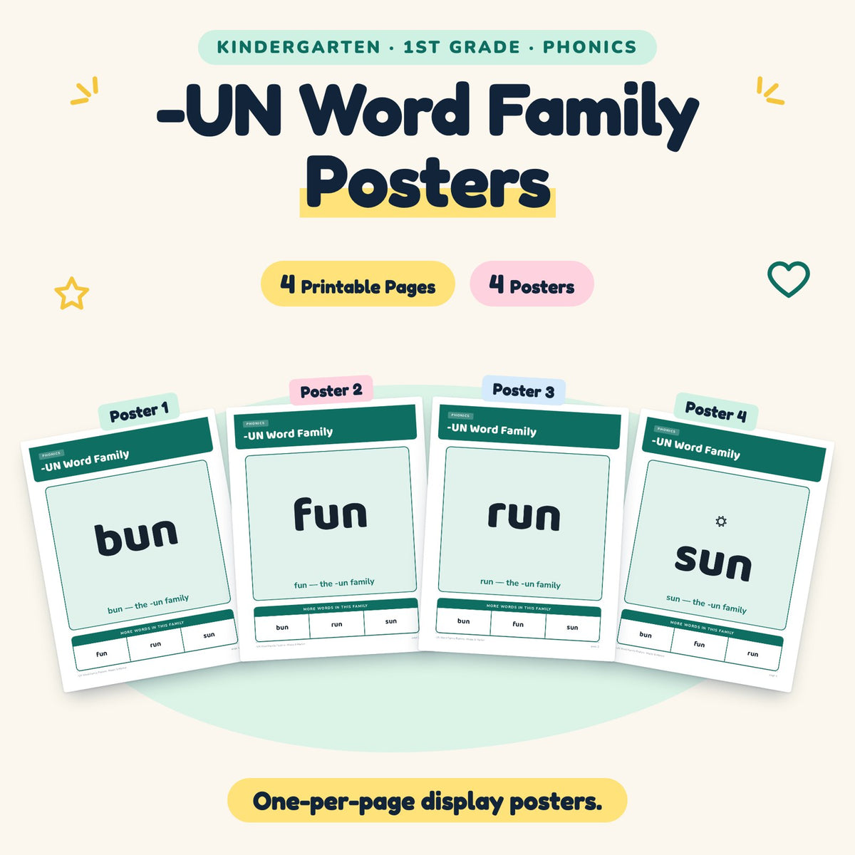 4 -UN Word Family Posters — cover