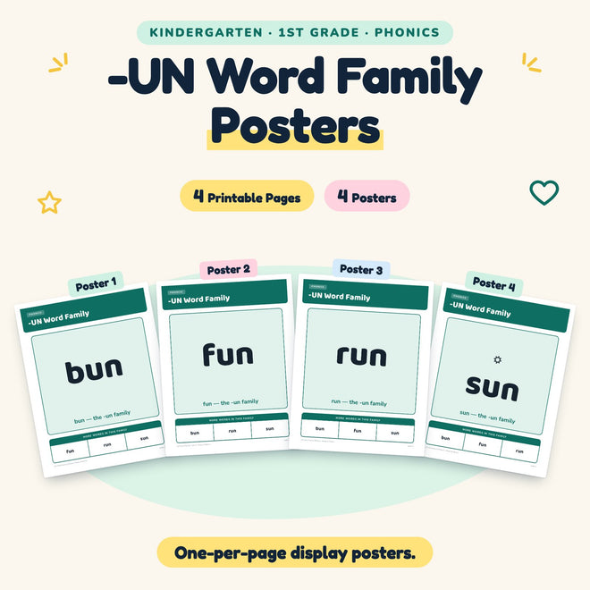 4 -UN Word Family Posters — cover