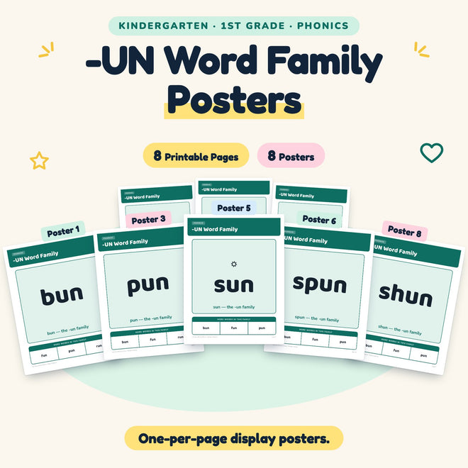 -UN Word Family Posters | K–1st Grade Phonics (4 Posters) — cover