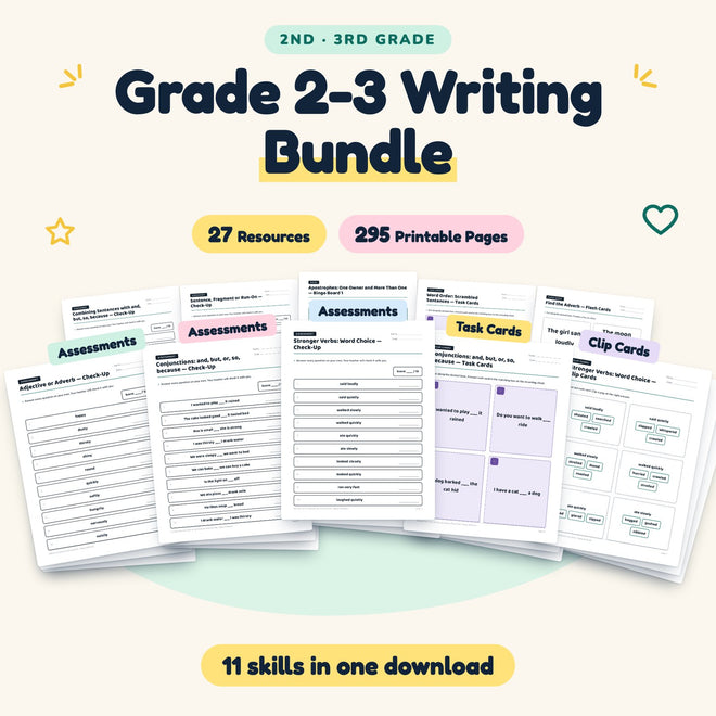 2nd–3rd Grade Writing Worksheets MEGA BUNDLE (47 Resources) — cover