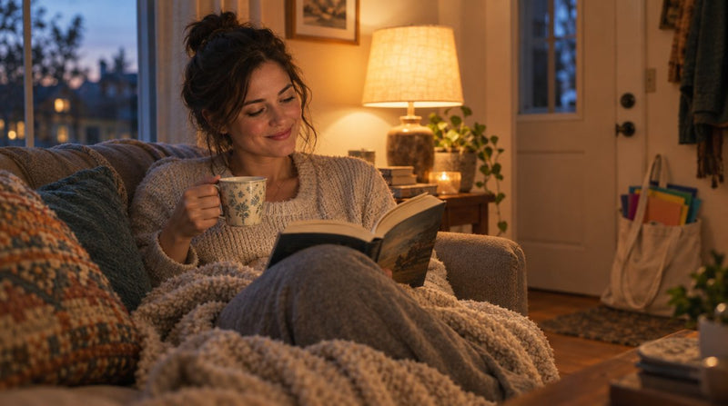 Illustrative image: an evening off with a cup of tea