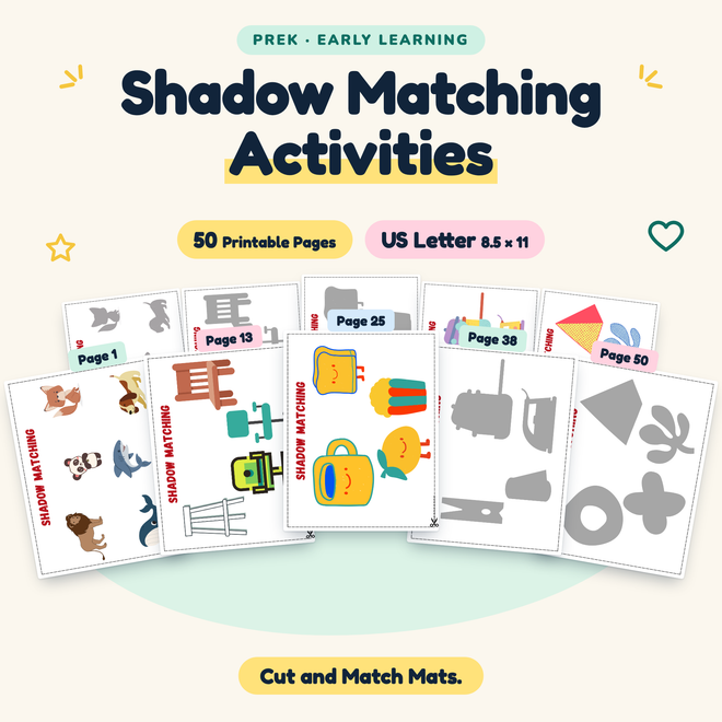 Shadow Matching Activities — Cut and Match Mats, PreK — cover